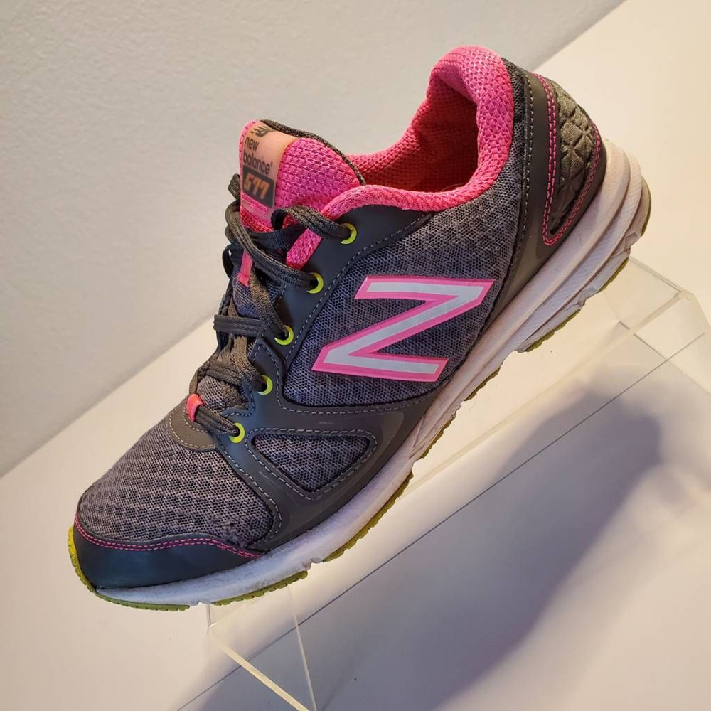 New Balance Womens 9.5 Running Shoes WX577PB Gray Pink Mesh Low Top Training
